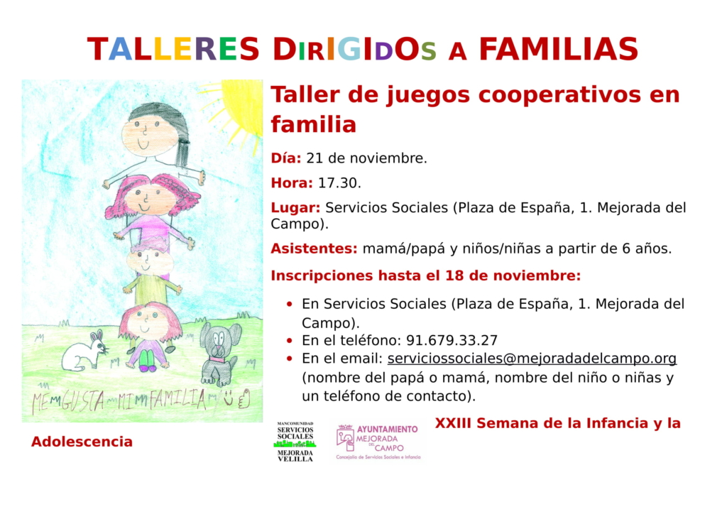 Taller dirigido a familias. Mejorada del Campo