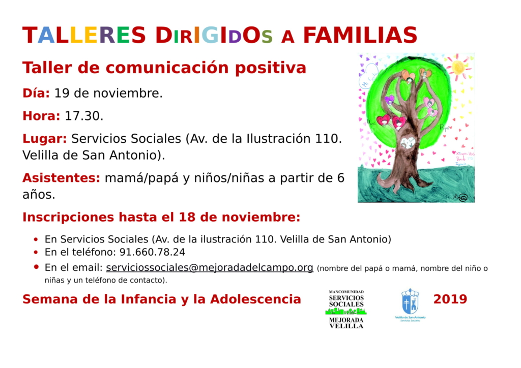 Taller dirigido a familias. Velilla de San Antonio