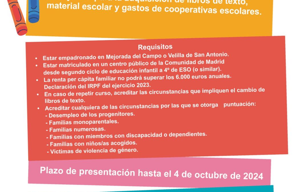 AYUDAS DIRIGIDAS AL APOYO EDUCATIVO. CURSO 2024-25