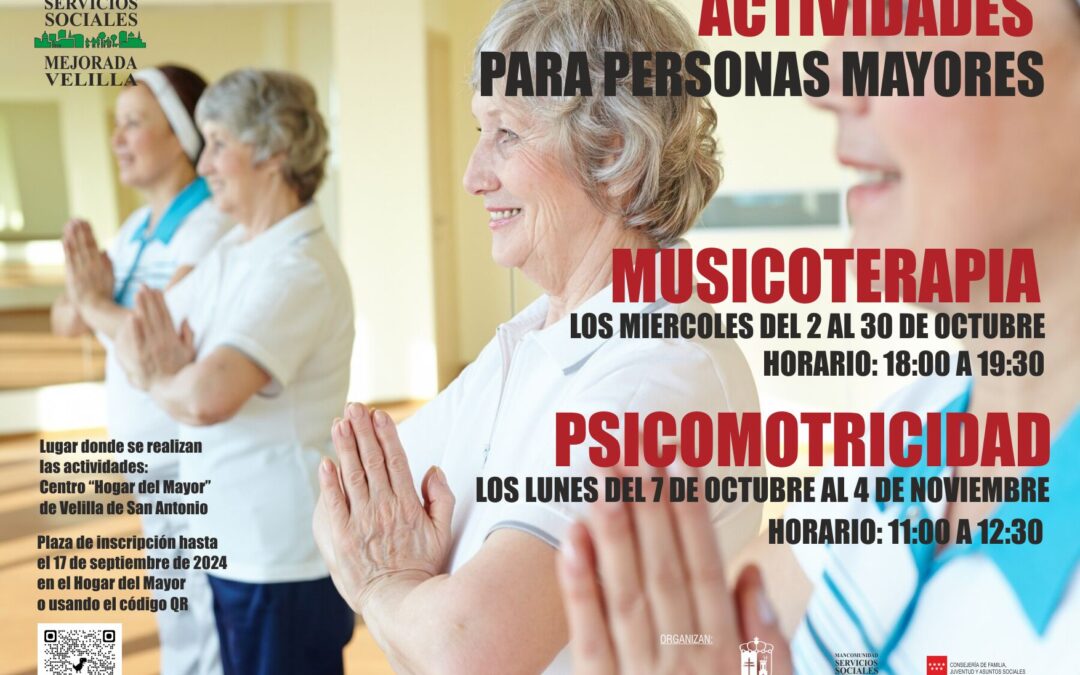 ACTIVIDADES PARA PERSONAS MAYORES DE VELILLA DE SAN ANTONIO